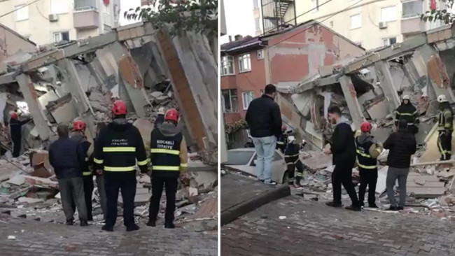 Gebze’de 6 katlı bina çöktü! 5 kişilik aile enkaz altında... Dikkat çeken metro inşaatı iddiası!