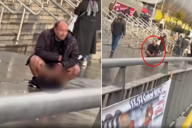 Esenyurt'ta AVM önünde tuvaletini yaptı! Şaşkın bakışlara aldırış etmedi... Şok anlar kamerada...