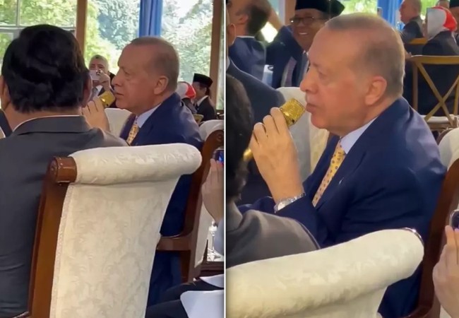 Cumhurbaşkanı Erdoğan, Endonezya'da Mehter Marşı söyledi! İşte o anlar...