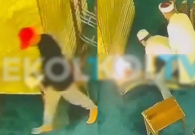 Ayasofya Camii'nde kundaklama girişimi! Kırmızı şapkalı her yerde aranıyor! Saniye saniye kamerada