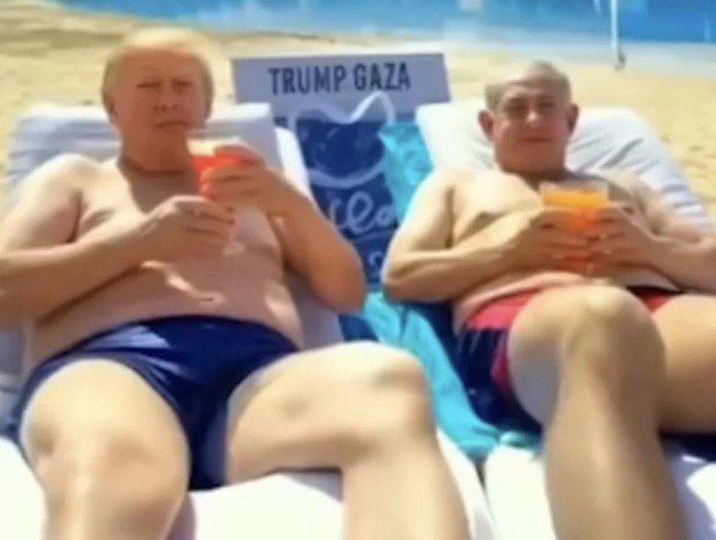 Donald Trump hayalindeki Gazze'yi yapay zekaya yaptırdı: Kanlı toprakta Netanyahu ile havuz keyfi! - Resim : 3
