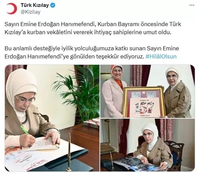 Emine Erdoğan’dan 7 hisse kurban bağışı: Cumhurbaşkanı Erdoğan’ı geride bıraktı, toplam bağış 63 bin 750 TL oldu! - Resim : 3
