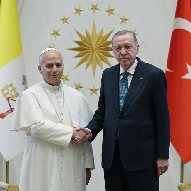 Erdoğan ve Papa 14. Leo’dan Ankara’da tarihi buluşma: Filistin, barış ve merhamet mesajı! "Filistin'de iki devletli çözüm hayata geçmelidir!"