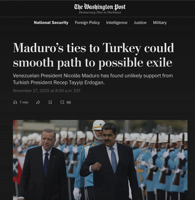 Dünya bu iddiayı konuşuyor... Washington Post yazdı: Maduro devrilirse Türkiye’ye sığınacak!