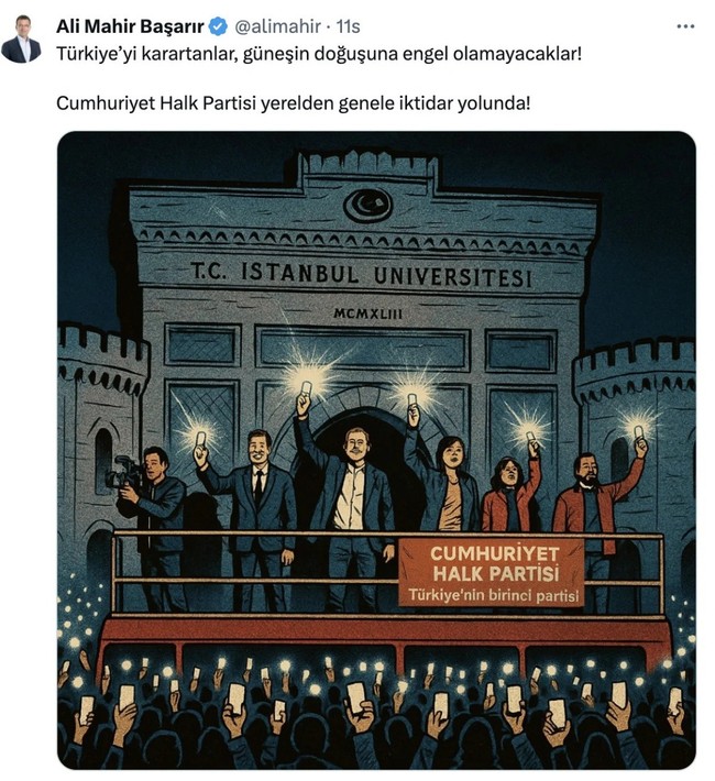 Ali Mahir Başarır’ın skandal paylaşımı: İstanbul Üniversitesi’nin tuğra ve Fetih Suresi silindi!