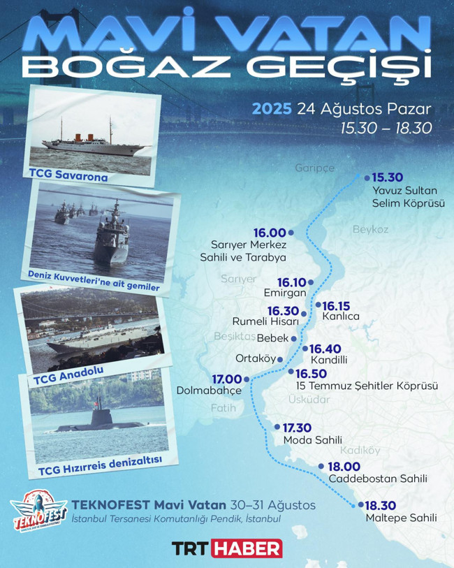 Boğaz'da Teknofest Mavi Vatan geçişi... Fotoğrafını paylaş, hediyeyi kazan! - Resim : 2