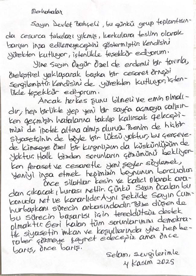 Cezaevinden mektup yazdı... Selahattin Demirtaş’tan Bahçeli’ye tarihi teşekkür: Cesurca tabuları yıktı!