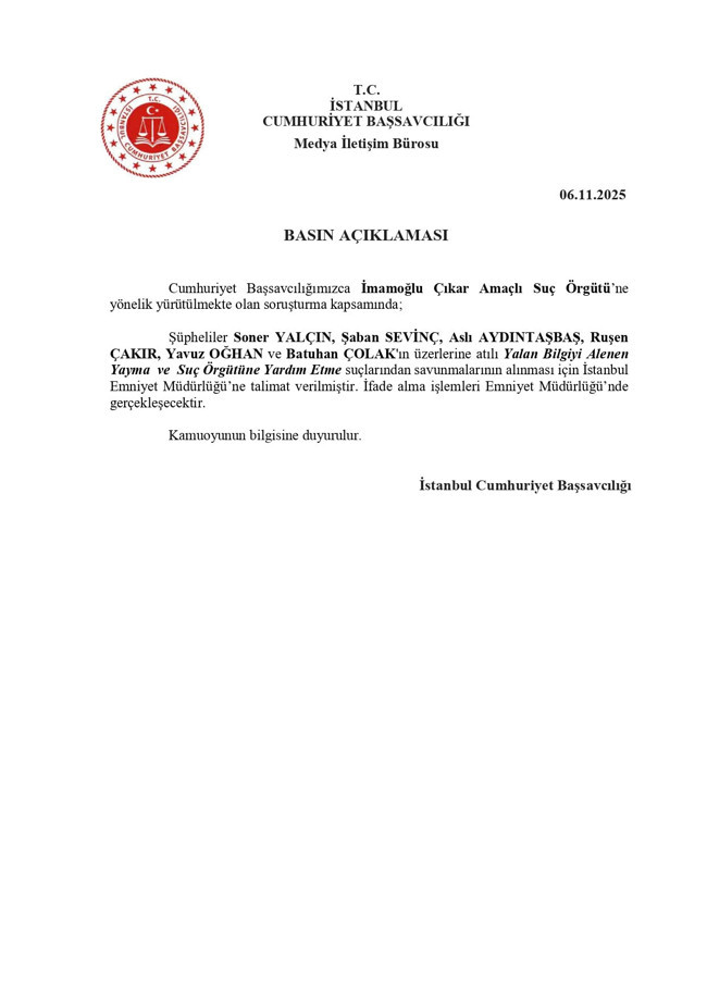 CHP’li İBB’de medya depremi! Soner Yalçın, Şaban Sevinç, Aslı Aydıntaşbaş, Ruşen Çakır, Yavuz Oğhan ve Batuhan Çolak emniyette!