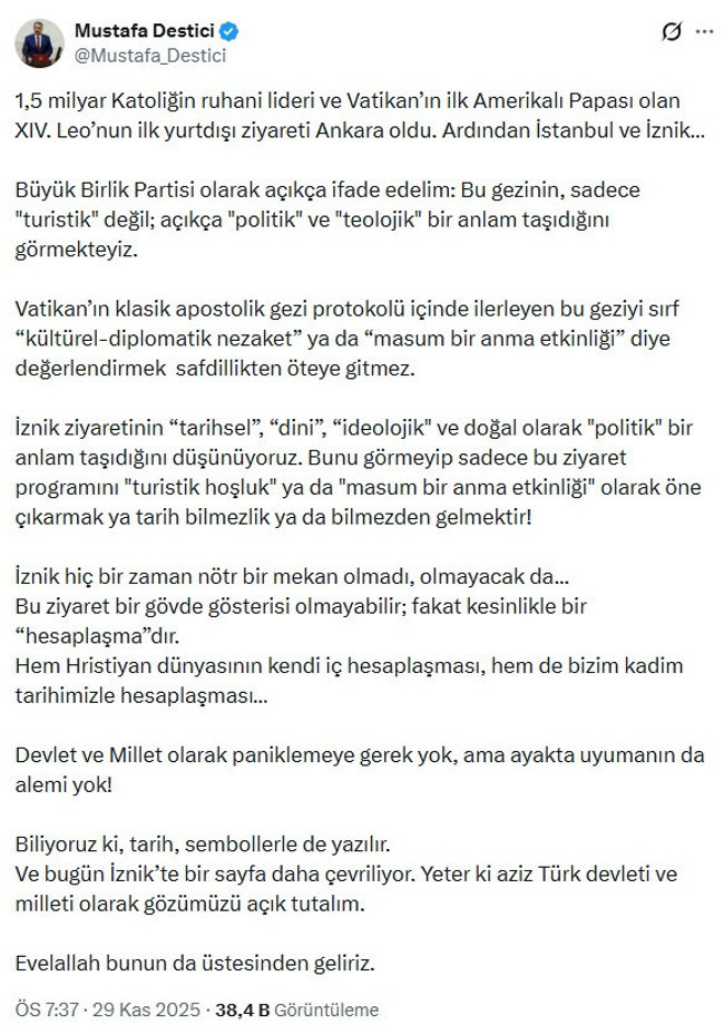 Papa ziyareti gerilimi... BBP ve MHP’den art arda tepkiler! - Resim : 2