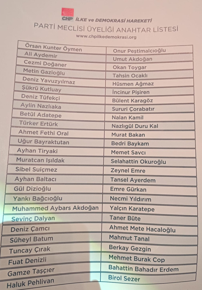 CHP Parti Meclisi'nde kimler olacak? İlk liste ortaya çıktı! İlke ve Demokrasi Hareketi PM adaylarını duyurdu!