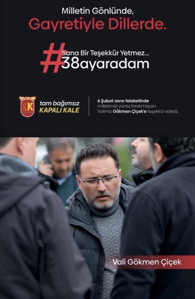 Kayserispor taraftarından Vali Gökmen Çiçek'e '38 Ayar Adam' unvanı!