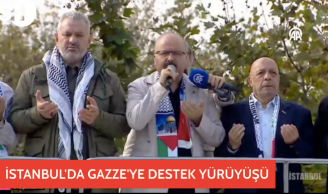 Gazze için tek yürek! Binlerce İstanbullu, Ayasofya Camii'den Eminönü Meydanı'na yürüdü - Resim : 4