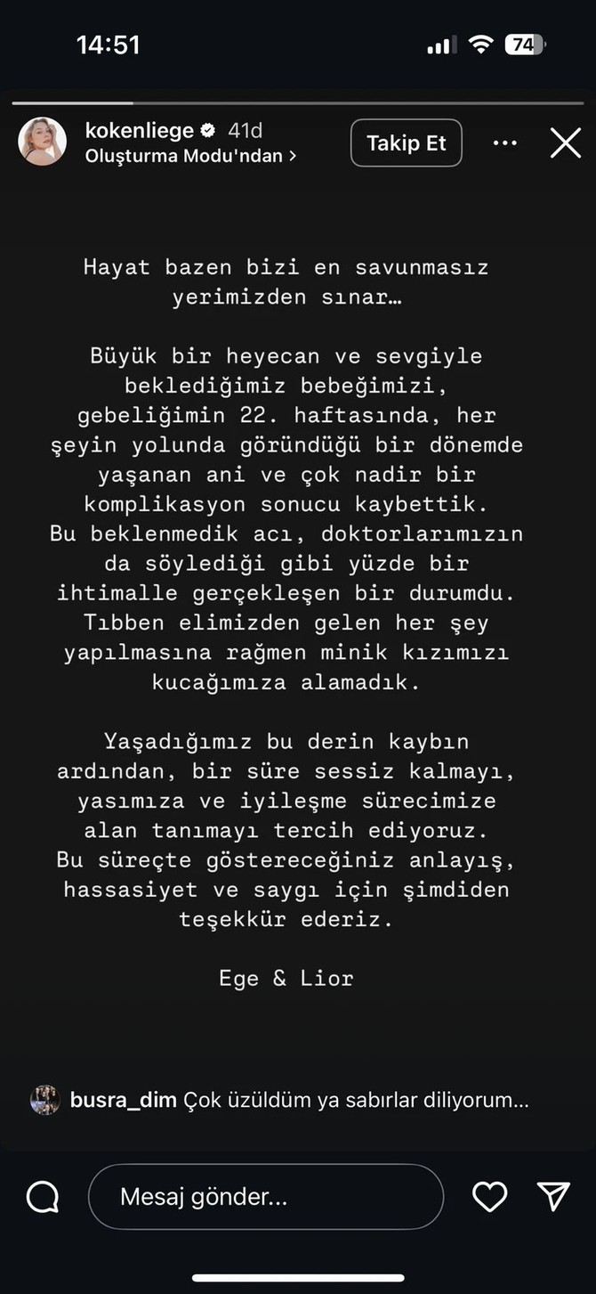Ege Kökenli'den üzen haber! Ünlü oyuncu bebeğini kaybetti: Minik kızımı kucağıma alamadım