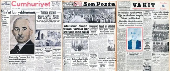 1940-1950 yılları arası 10 Kasım 'Milli Matem' iken 11 Kasım nasıl 'Mesut Bir Yıldönümü' olarak kutlandı? Tarihçi Erhan Afyoncu, bu dönemin gazete manşetleri ve resmi törenlerle nasıl şekillendiğini anlattı - Resim : 2