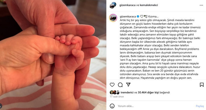 Gizem Karaca'dan minik bebeği Yaz'a duygusal mektup! ''Hayatımda yaptığım en doğru şeysin''
