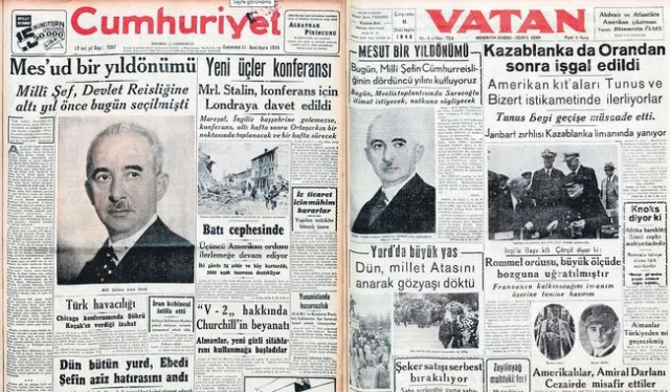 1940-1950 yılları arası 10 Kasım 'Milli Matem' iken 11 Kasım nasıl 'Mesut Bir Yıldönümü' olarak kutlandı? Tarihçi Erhan Afyoncu, bu dönemin gazete manşetleri ve resmi törenlerle nasıl şekillendiğini anlattı - Resim : 3