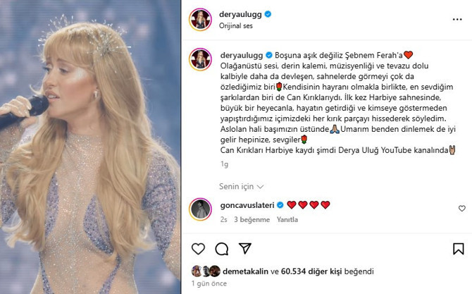 Derya Uluğ'un Can Kırıkları performansına övgü dolu sözler! ''Şebnem Ferah’tan sonra bu şarkıyı bu kadar iyi söyleyen yoktu''