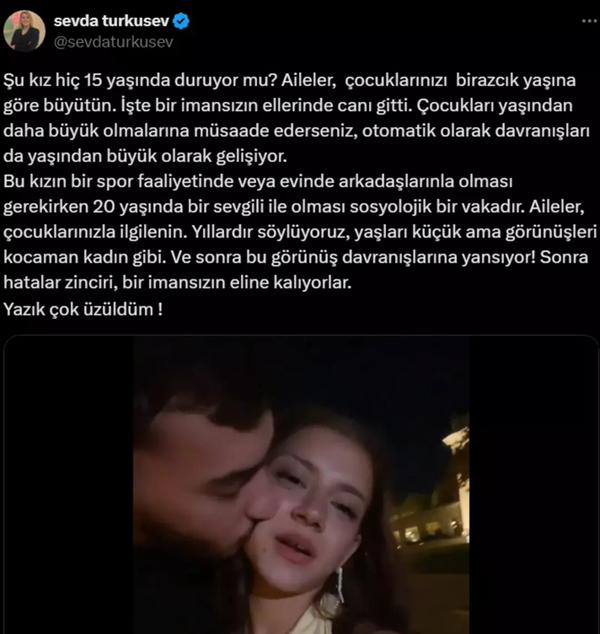 Sevda Türküsev'in Hilal Özdemir'in katledilmesine dair yaptığı yoruma tepki yağdı
