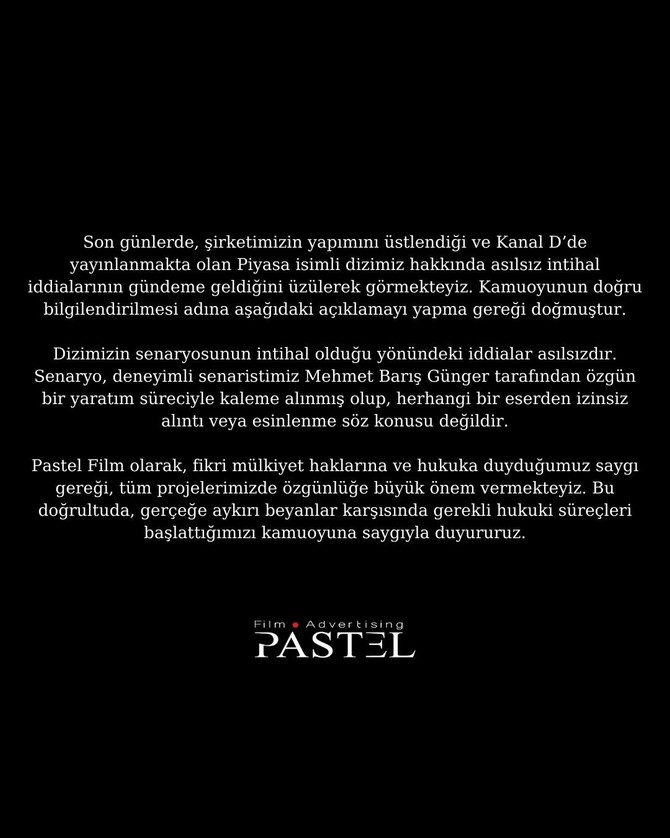 Piyasa dizisi çalıntı iddiası olay olmuştu! Yapım şirketinden açıklama geldi!