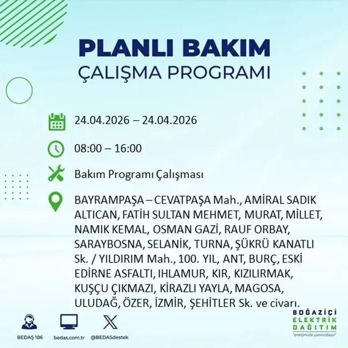 İstanbul'da yaşayanlar dikkat! Birçok ilçede elektrik kesintisi yaşanacak: İstanbul elektrik kesintisi sorgulama 24 Nisan 2026 - Fotoğraf: 2