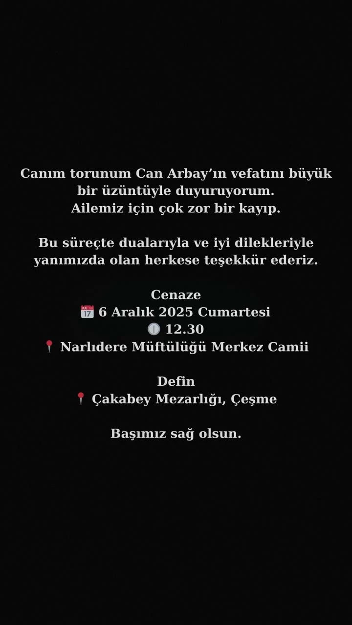 Feyyaz Uçar'ın acı günü! Torunu Can Arbay vefat etti!