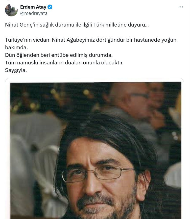 Gazeteci-yazar Nihat Genç entübe edildi! Dört gündür yoğun bakımdaydı, durumu ağırlaştı