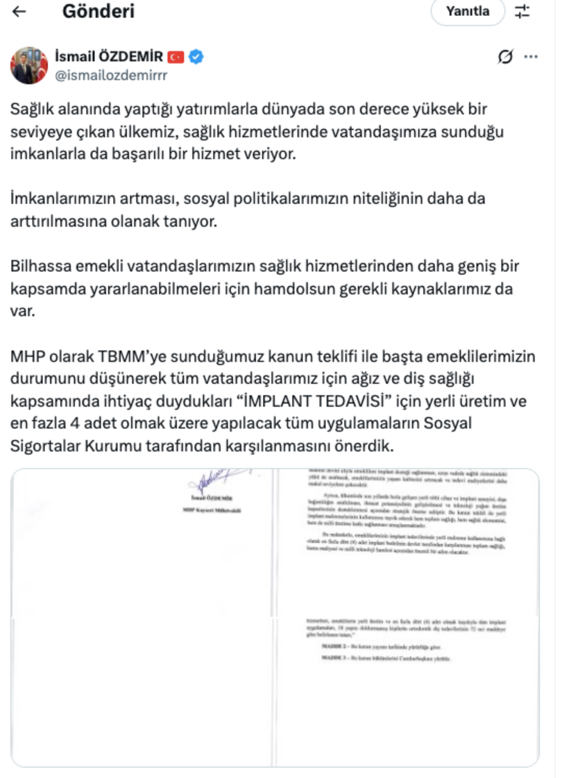 MHP'den milyonları ilgilendiren teklif! Yerli üretim şartıyla emeklilerin implant ücretini SGK karşılasın - Fotoğraf: 5