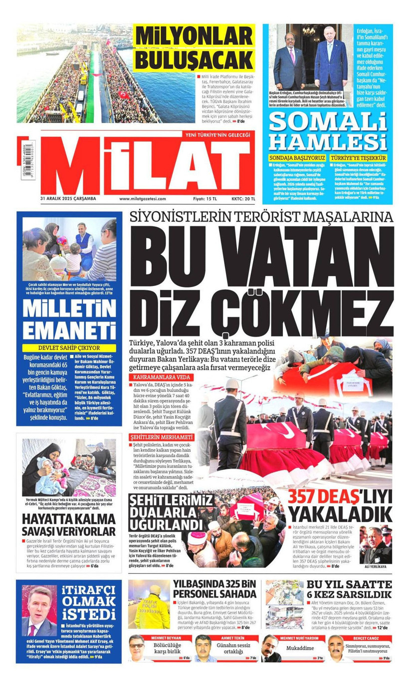 DEAŞ'a karşı büyük temizlik başladı! Elebaşları da yakalandı... 31 Aralık Çarşamba gazete manşetleri - Fotoğraf: 17