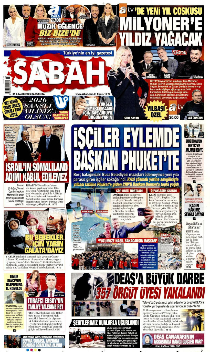 DEAŞ'a karşı büyük temizlik başladı! Elebaşları da yakalandı... 31 Aralık Çarşamba gazete manşetleri - Fotoğraf: 3