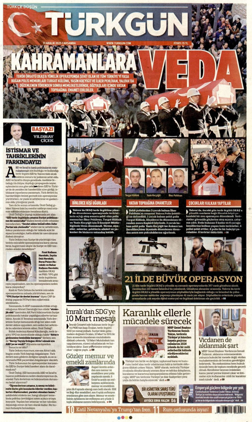 DEAŞ'a karşı büyük temizlik başladı! Elebaşları da yakalandı... 31 Aralık Çarşamba gazete manşetleri - Fotoğraf: 7