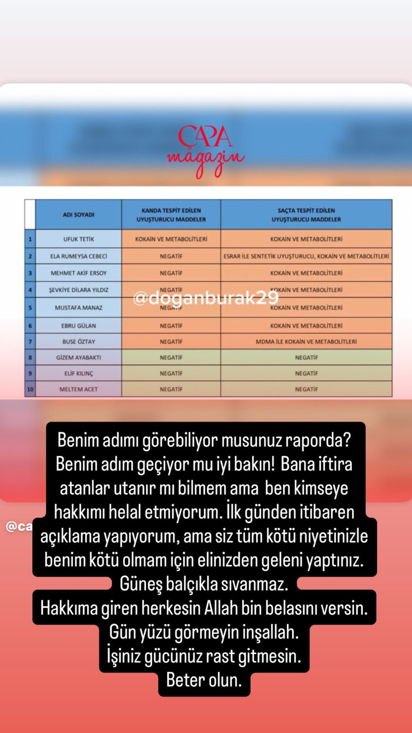 Hande Sarıoğlu, beddua ederek uyuşturucu testi sonuçlarını paylaştı - Fotoğraf: 5