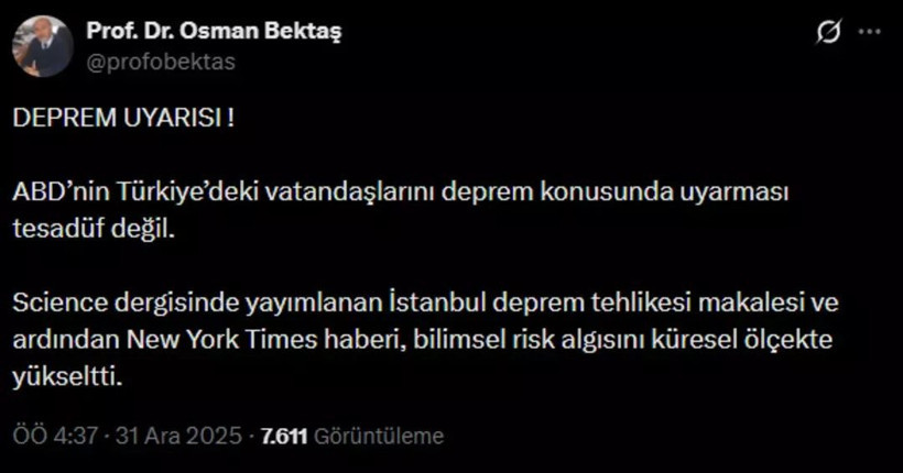 ABD’den Türkiye için deprem alarmı: Büyükelçilik uyardı, Prof. Dr. Osman Bektaş “Tesadüf değil” dedi - Fotoğraf: 5