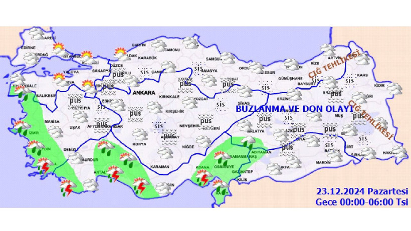 23 Aralık 2024 Pazartesi yurt geneli hava durumu raporu geldi! İşte Ankara, İzmir, Antalya ve İstanbul'da beklenen hava durumu... - Fotoğraf: 2