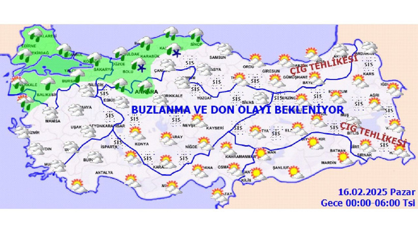 16 Şubat 2025 Türkiye geneli hava durumu! Kar geri geliyor... - Fotoğraf: 2