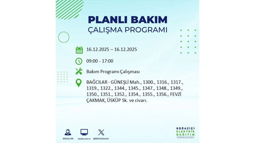İstanbul'da dev elektrik kesintisi! 16 Aralık 2025 İstanbul'da elektrikler ne zaman gelecek, İstanbul'da 16 Aralık tarihinde hangi ilçelerde elektrik kesintileri olacak? - Fotoğraf: 97