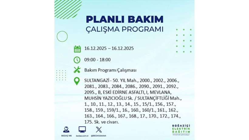 İstanbul'da dev elektrik kesintisi! 16 Aralık 2025 İstanbul'da elektrikler ne zaman gelecek, İstanbul'da 16 Aralık tarihinde hangi ilçelerde elektrik kesintileri olacak? - Fotoğraf: 18