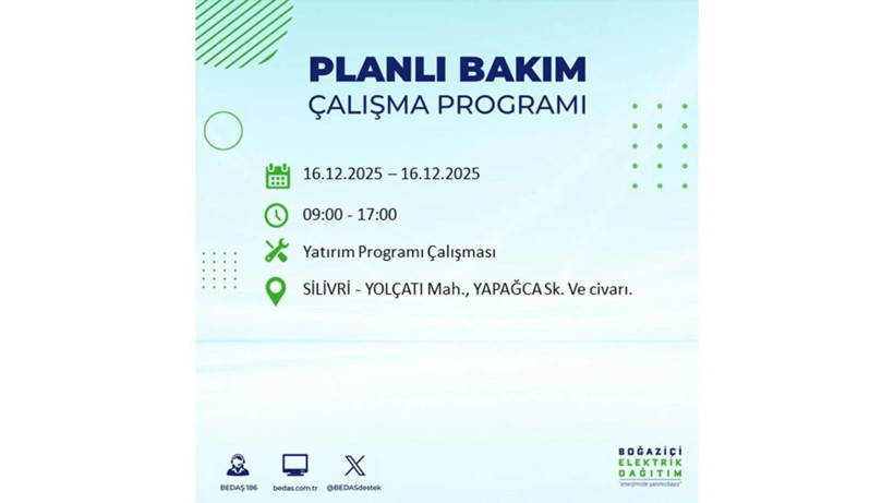 İstanbul'da dev elektrik kesintisi! 16 Aralık 2025 İstanbul'da elektrikler ne zaman gelecek, İstanbul'da 16 Aralık tarihinde hangi ilçelerde elektrik kesintileri olacak? - Fotoğraf: 19