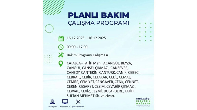 İstanbul'da dev elektrik kesintisi! 16 Aralık 2025 İstanbul'da elektrikler ne zaman gelecek, İstanbul'da 16 Aralık tarihinde hangi ilçelerde elektrik kesintileri olacak? - Fotoğraf: 51