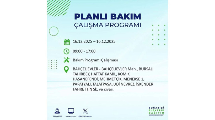 İstanbul'da dev elektrik kesintisi! 16 Aralık 2025 İstanbul'da elektrikler ne zaman gelecek, İstanbul'da 16 Aralık tarihinde hangi ilçelerde elektrik kesintileri olacak? - Fotoğraf: 65
