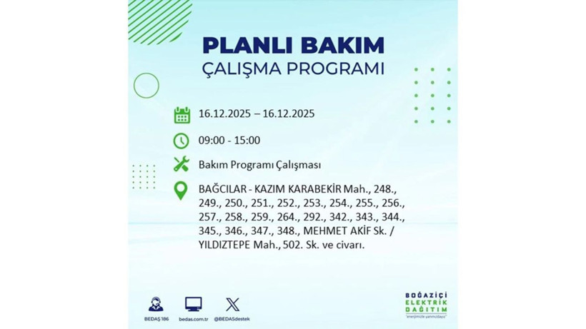 İstanbul'da dev elektrik kesintisi! 16 Aralık 2025 İstanbul'da elektrikler ne zaman gelecek, İstanbul'da 16 Aralık tarihinde hangi ilçelerde elektrik kesintileri olacak? - Fotoğraf: 77