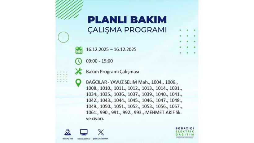 İstanbul'da dev elektrik kesintisi! 16 Aralık 2025 İstanbul'da elektrikler ne zaman gelecek, İstanbul'da 16 Aralık tarihinde hangi ilçelerde elektrik kesintileri olacak? - Fotoğraf: 81