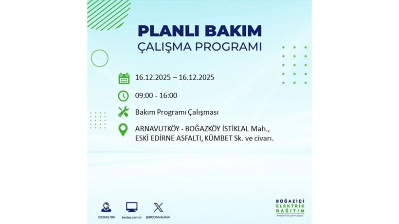 İstanbul'da dev elektrik kesintisi! 16 Aralık 2025 İstanbul'da elektrikler ne zaman gelecek, İstanbul'da 16 Aralık tarihinde hangi ilçelerde elektrik kesintileri olacak? - Fotoğraf: 6