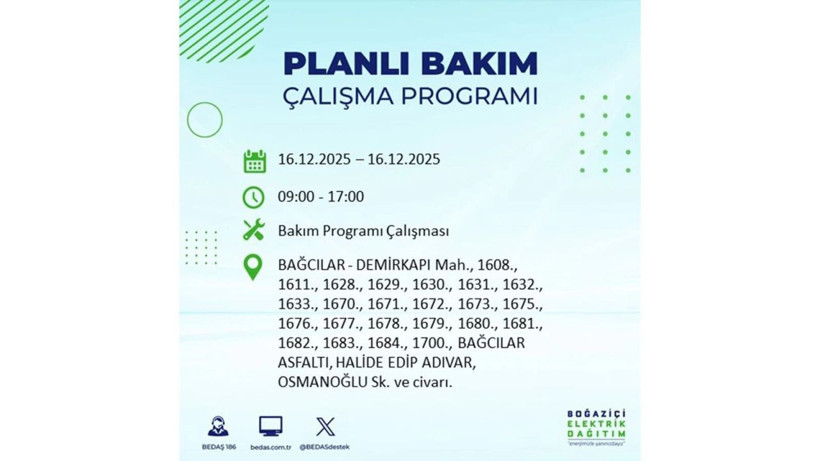 İstanbul'da dev elektrik kesintisi! 16 Aralık 2025 İstanbul'da elektrikler ne zaman gelecek, İstanbul'da 16 Aralık tarihinde hangi ilçelerde elektrik kesintileri olacak? - Fotoğraf: 92