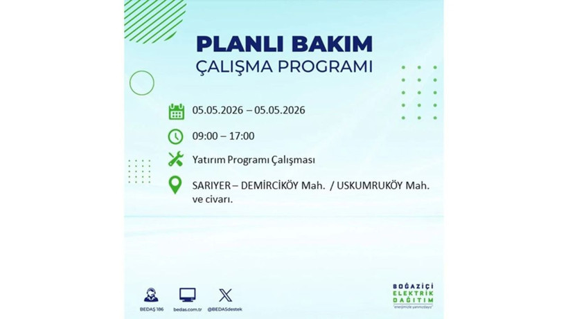 İstanbul’da 5 Mayıs’ta elektrik kesintisi: Hangi ilçelerde, saat kaça kadar? - Fotoğraf: 11