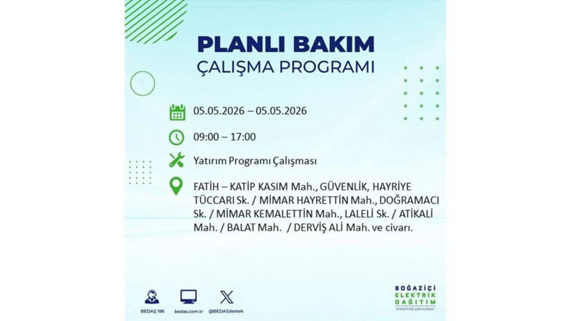 İstanbul’da 5 Mayıs’ta elektrik kesintisi: Hangi ilçelerde, saat kaça kadar? - Fotoğraf: 24