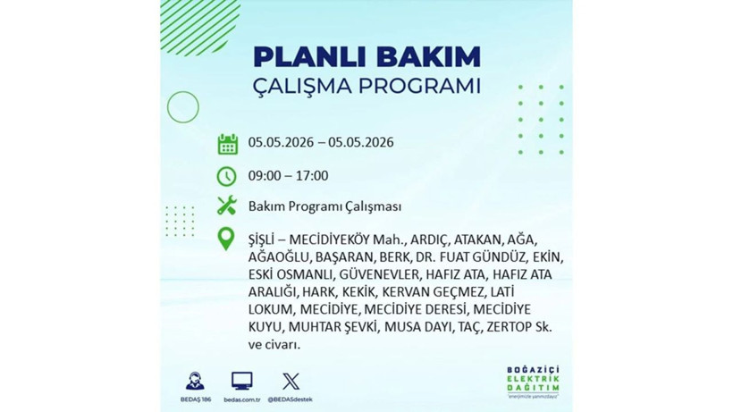 İstanbul’da 5 Mayıs’ta elektrik kesintisi: Hangi ilçelerde, saat kaça kadar? - Fotoğraf: 5