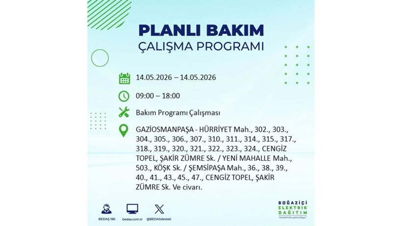İstanbul’da 14 Mayıs’ta elektrik kesintisi: Saat saat kesinti detayları - Fotoğraf: 28