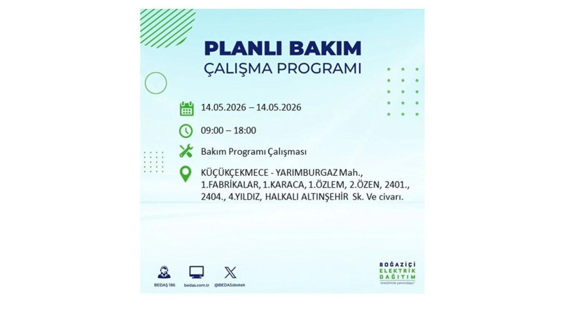 İstanbul’da 14 Mayıs’ta elektrik kesintisi: Saat saat kesinti detayları - Fotoğraf: 35