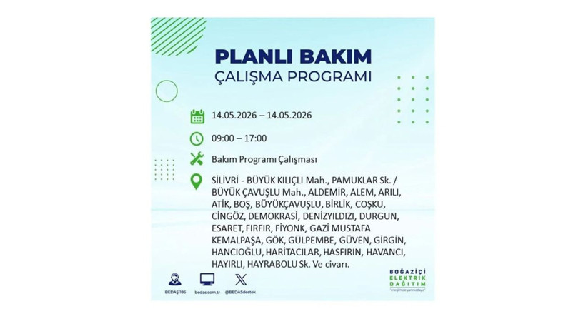 İstanbul’da 14 Mayıs’ta elektrik kesintisi: Saat saat kesinti detayları - Fotoğraf: 42