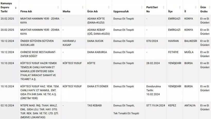 Gıdada yeni skandal! Antalya, Bursa, Muğla! Domuz eti satan firmalar tek tek açıklandı - Fotoğraf: 6